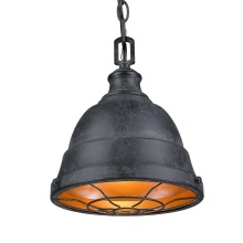 Golden 7312-S BP - Golden Lighting Bartlett 1-light Pendant in Black Patina
